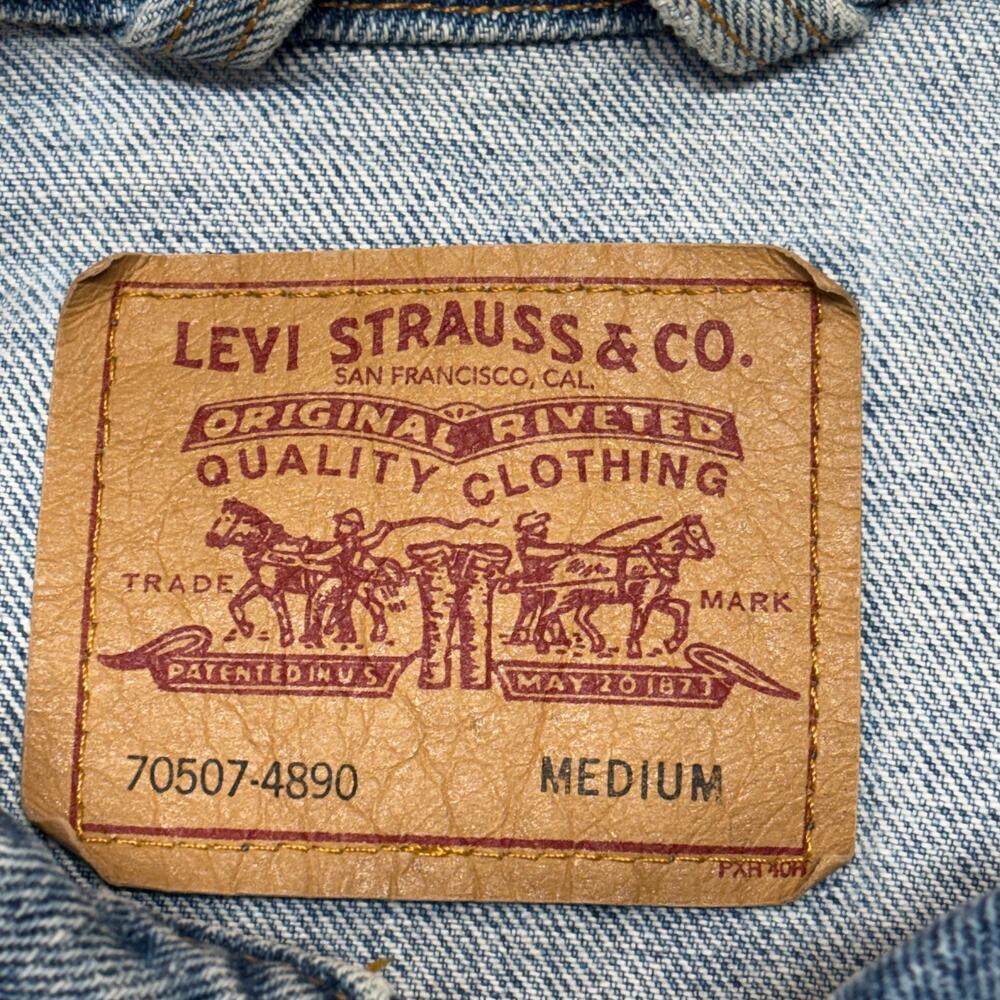 Vintage Levi's Jacket Medium Mens Denim Trucker 70507-4890 Made in USA 80s - Picture 3 of 11